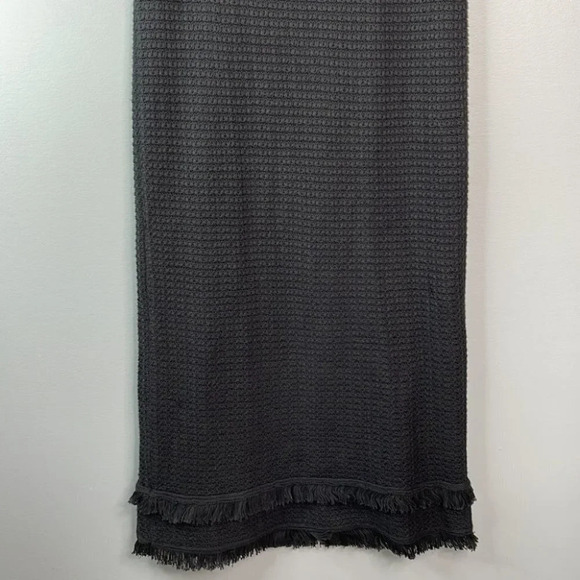 J. CREW Sweater Dress Black Vest Fringed Knit Sleeveless Size Small - Picture 4 of 10